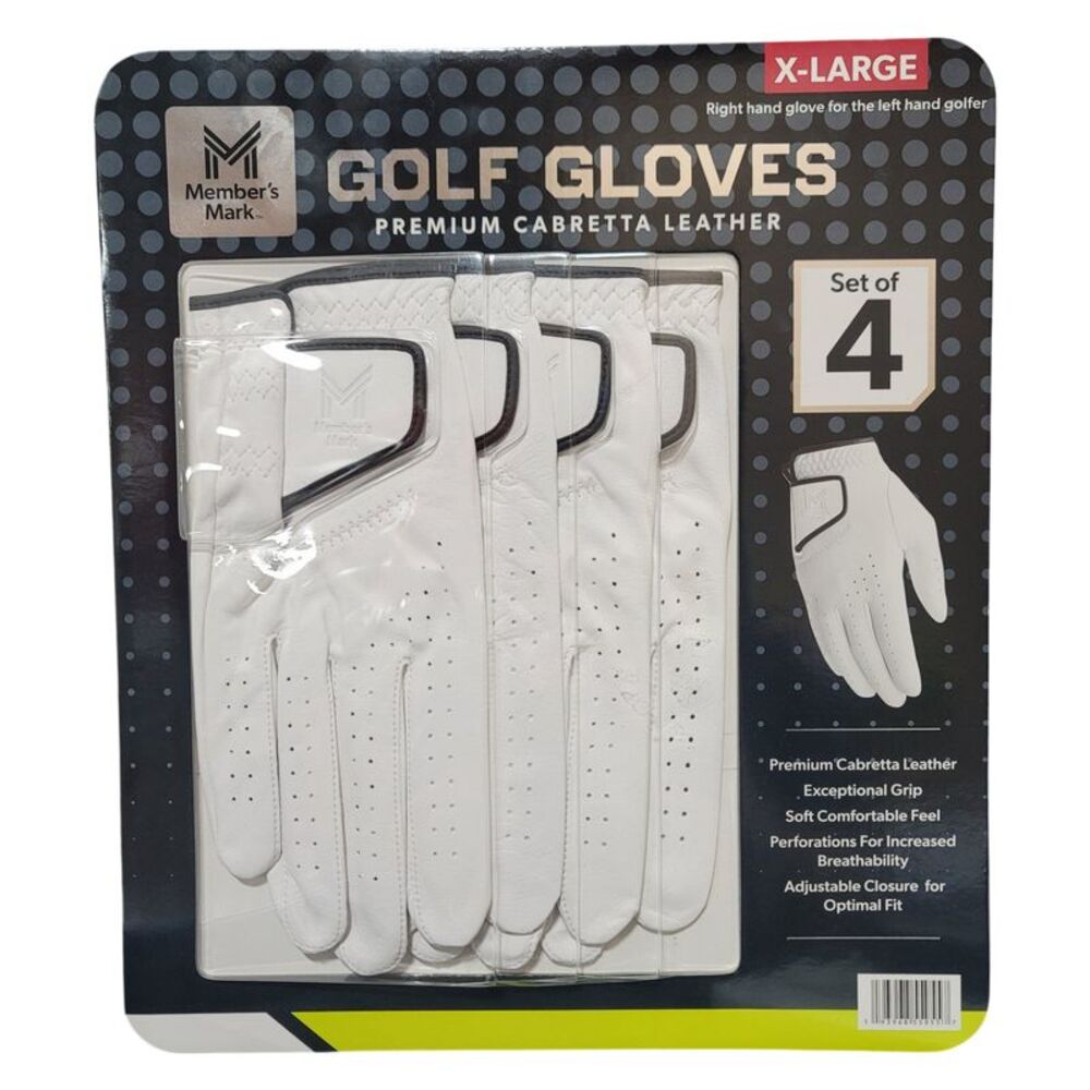 Member's Mark Men's 4 pk. Elite Premium Golf Gloves, X-Large